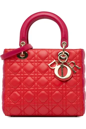 Dior 2014 Medium Bicolor Lambskin Cannage Lady Dior satchel