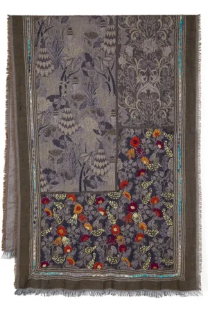 LEATHERSMITH OF LONDON Floral-embroidered scarf