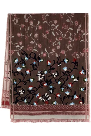 LEATHERSMITH OF LONDON Floral-embroidered scarf