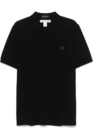 Comme des Garçons X Fred Perry slogan-print polo shirt
