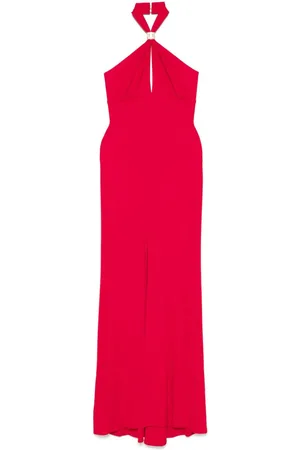 Elisabetta Franchi Logo-plaque draped gown