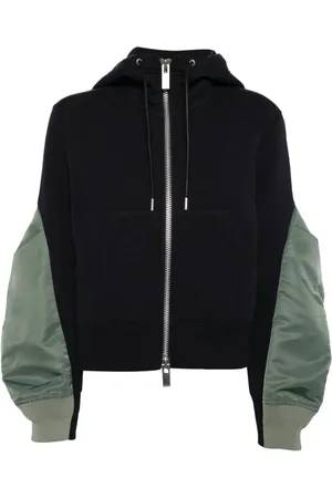 SACAI Nylon twill x sponge sweat hoodie