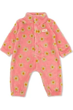 Tiny Cottons Floral-print faux-fur pajamas