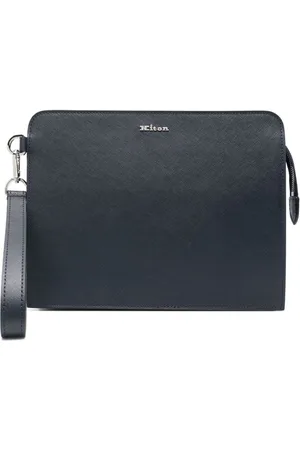Kiton Logo-lettering clutch bag