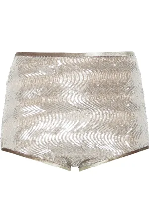 FORTE FORTE Sequinned high-waist shorts