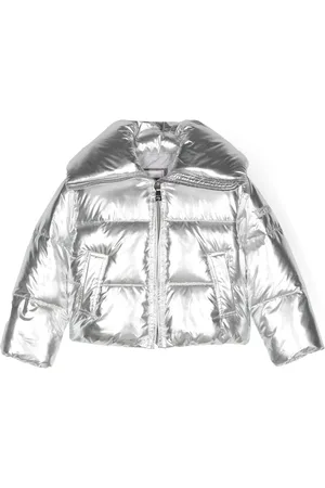 MONNALISA Metallic padded hooded jacket