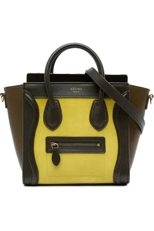 Céline 2014 Nano Tricolor Nubuck and Calfskin Luggage Tote satchel