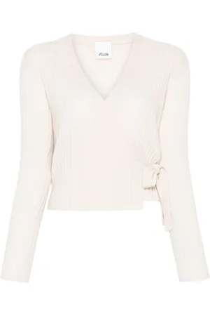 Allude Ribbed wrap top