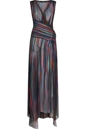 Etro Printed silk maxi dress