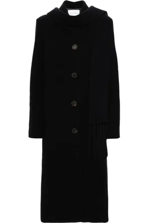 FORTE FORTE Scarf-detailing single-breasted coat