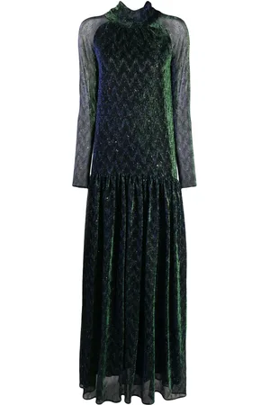 TALBOT RUNHOF High-neck lurex gown