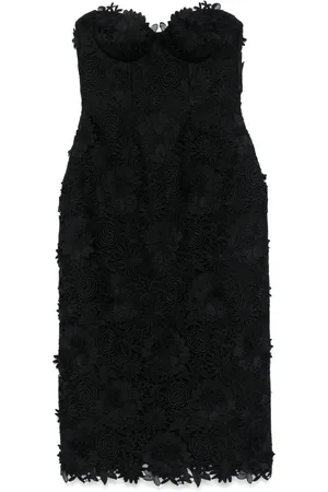 GIUSEPPE DI MORABITO 3D-flowers macramé midi dress