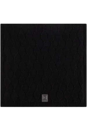 Balmain Logo-patch knit wool scarf
