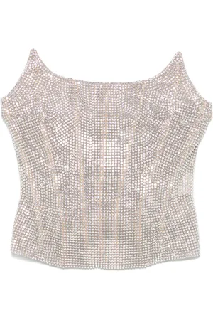 GIUSEPPE DI MORABITO Rhinestone embellished bustier top