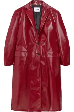 Msgm Faux-leather single-breasted coat
