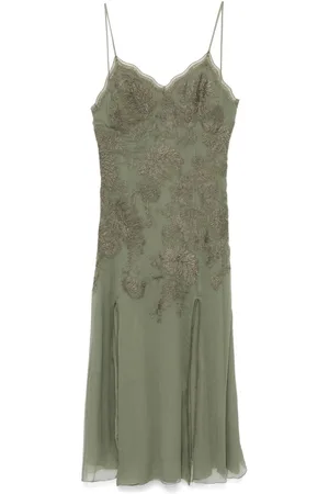 ERMANNO SCERVINO Floral-lace appliqué midi dress