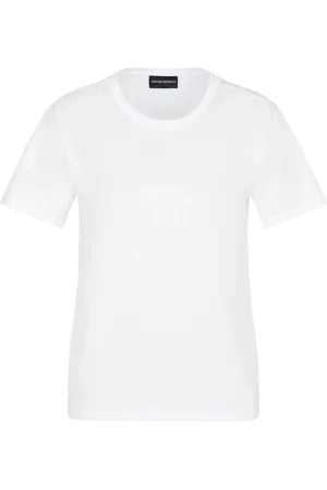 Emporio Armani Rhinestone-embellished cotton t-shirt