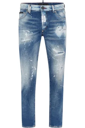 Philipp Plein Distressed cropped skinny jeans