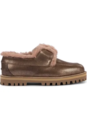 LE SILLA Yacht shearling-trim leather loafers