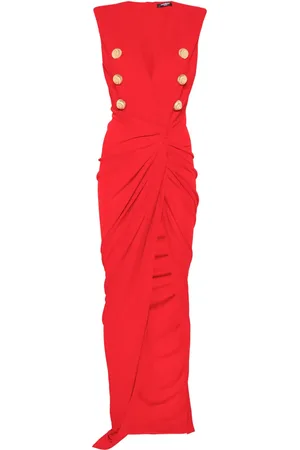 Balmain Crepe tailored maxi dress