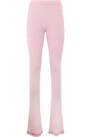 GCDS Ribbed knit flared trousers