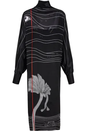 Salvatore Ferragamo Spirit print satin dress
