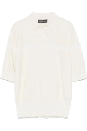 LORENA ANTONIAZZI Purl-knit polo top