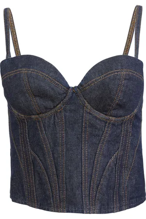 FLEUR DU MAL Denim bustier top