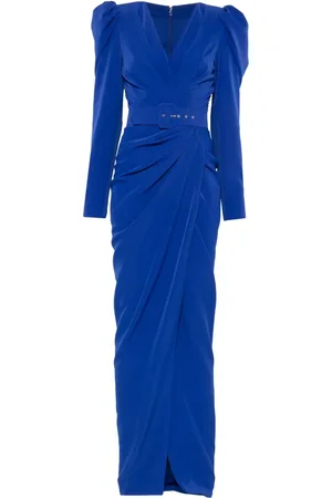 RHEA COSTA Belted gown