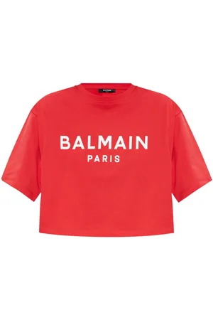 Balmain Logo-print cropped T-shirt