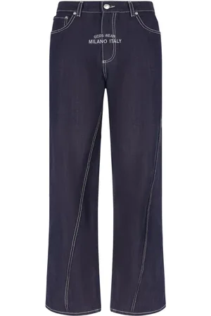 GCDS Raw wide-leg jeans