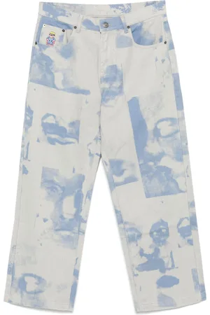 KIDSUPER STUDIOS Faces Collage jeans
