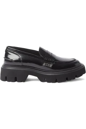 Msgm Polished leather penny loafers