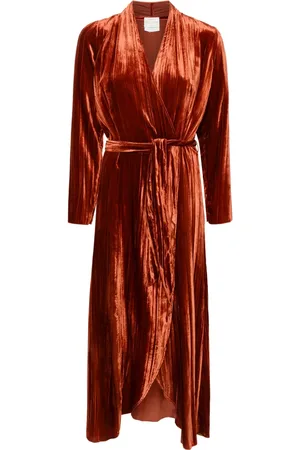 FORTE FORTE Pleated velvet midi dress