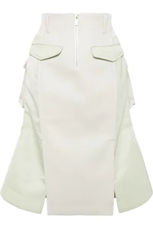 SACAI Zip-fastening patch-design skirt