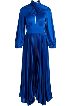 ALICE+OLIVIA Mahogany twist-neck pleated maxi dress