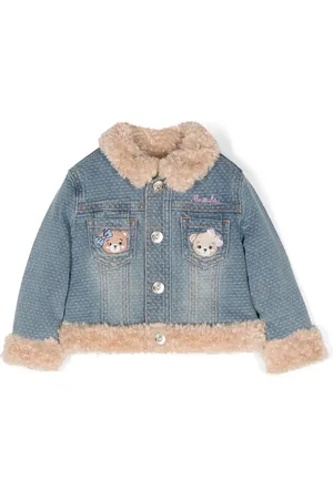 MONNALISA Logo-embroidered denim jacket