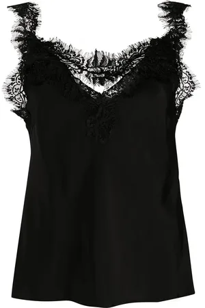 Gold Hawk Lace panel silk blouse
