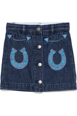 Stella McCartney Horse-appliqu?? denim skirt