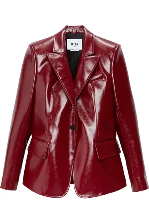 Msgm Faux-leather single-breasted blazer