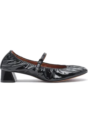 Lanvin Wedge-heel leather ballerinas