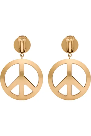 Moschino Peace sign clip-on earrings