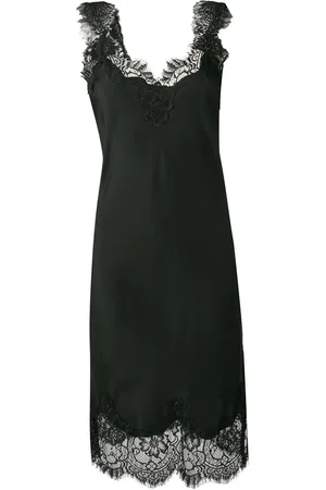 Gold Hawk Lace trim sleeveless dress