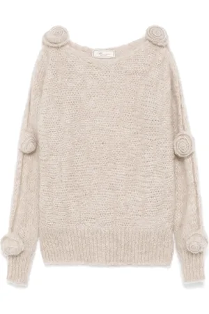BLUMARINE Floral-appliqué sweater