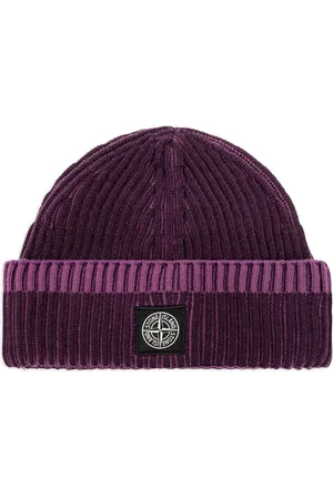 Stone Island Logo-patch beanie hat