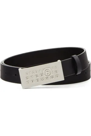 Maison Margiela Logo-embossed buckle leather belt