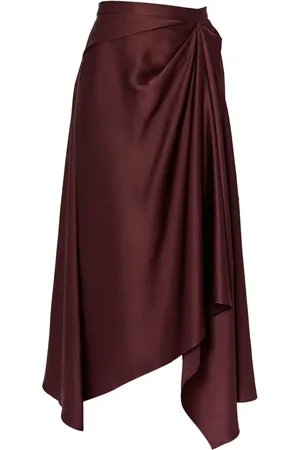 Erdem Asymmetric-design draped midi skirt