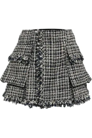 SACAI Twill wool-blend skirt