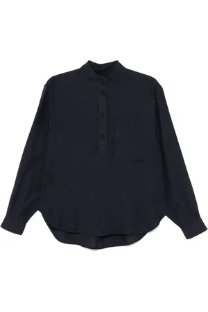 Closed Band-collar blouse