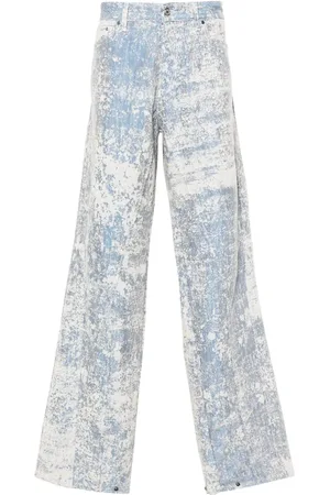 PDF Dust-effect straight-leg jeans
